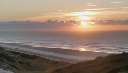 sunset at the north sea coast sylt schleswig holstein germany