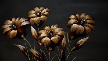 flowers the golden grain oil on canvas brush the paint modern art prints wallpapers posters cards...