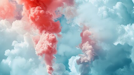 Vibrant cloudscape with cotton candy colors