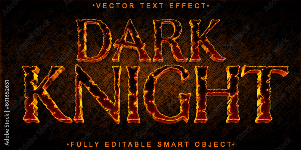 Poster dark knight vector fully editable smart object text effect