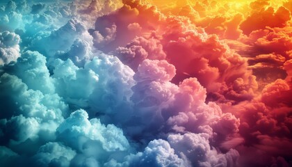 Vibrant Cloudscape with Dramatic Colors. Dramatic and vibrant cloudscape with orange and blue tones, depicting a surreal sky.