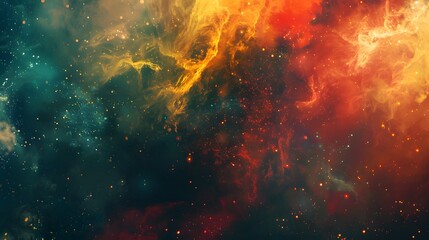 Captivating cosmic spectacle of vibrant nebula colors in deep space background