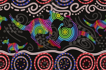 Embroidered vector seamless pattern. Colorful ornament. Ethnic and tribal motifs. aboriginal pattern. Prints for textiles. Vector illustration.