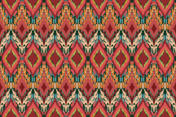 abstract ikat art seamless pattern folk embroidery aztec geometric art,geometric ethnic, African Ikat paisley embroidery. Navajo, seamless pattern traditional, tribal motifs abstract vector.