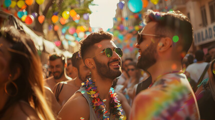 photo people celebrating pride day chueca, happy people