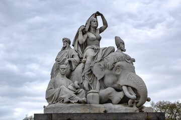 Sculptural groups of Prince Albert Memorial - Iconic, Gothic Memorial to Prince Albert (1876) in...