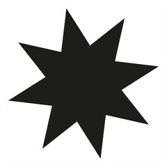 Black star shape simple icon - stock vector