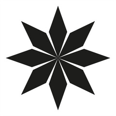 Black geometric star with sharp edges - stock vector