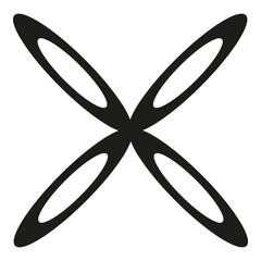 Black abstract x-shaped design for creative projects - stock vector