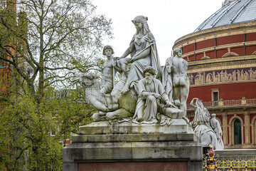 Sculptural groups of Prince Albert Memorial - Iconic, Gothic Memorial to Prince Albert (1876) in...