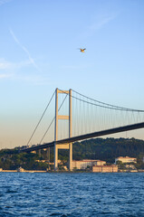 bosphorus bridge and sunset view, istanbul
