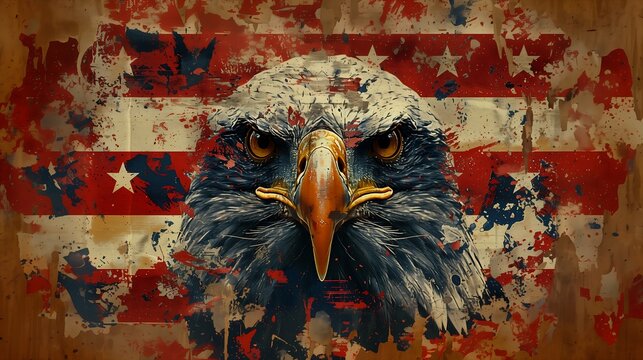 eagle background stars raised bloody american flag tv serious stern expression signature armadillo patriot potus had empire cleanest