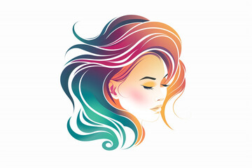 Abstract Beauty portrait design templates vector illustration. logo design for beauty salon.