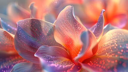 High-resolution abstract capturing the essence of a flower field view in close-up, highlighting individual petals. 