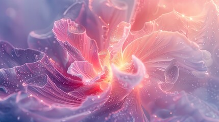 High-resolution abstract featuring the ethereal beauty of frozen flowers, highlighting frost patterns and colors.