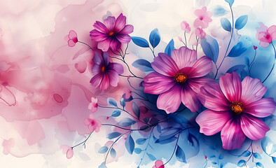 flowers foreground pink blue background well designed bar profile avatar description