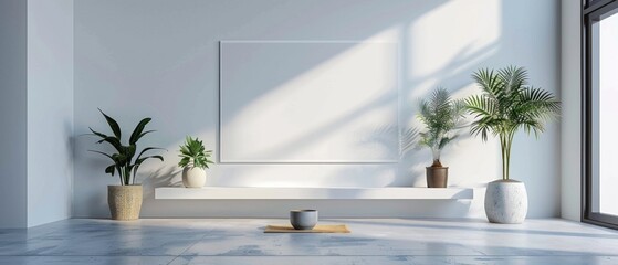 An elegant blank mockup of a minimalist business presentation slide, emphasizing professionalism and clarity in content.