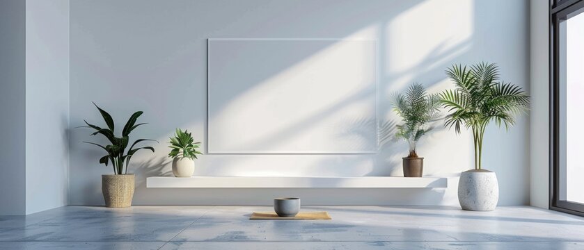 An elegant blank mockup of a minimalist business presentation slide, emphasizing professionalism and clarity in content.