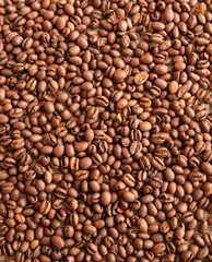 A close up of coffee beans with a lot of them in the foreground and some in the background