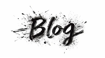 Obraz premium The word Blog created in Modern Calligraphy.