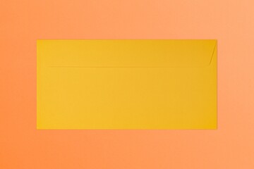 Yellow long envelope, flat lay design