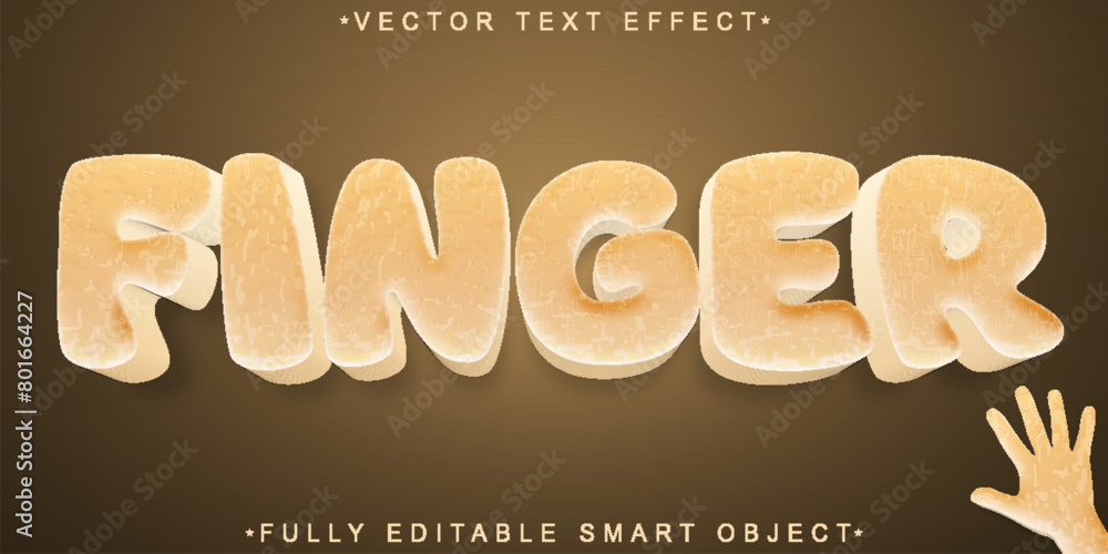Poster human finger vector fully editable smart object text effect