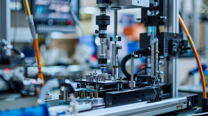 Naklejka premium A machine is making small objects