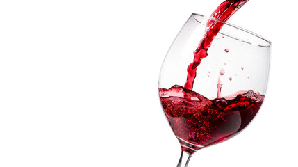 Red wine pouring in glass 