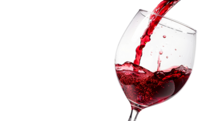 Red wine pouring in glass 