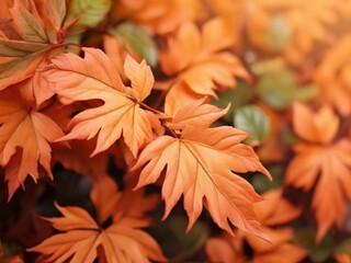 Some orange autumn leaves as background 