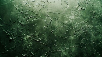 An abstract close-up view of a green textured surface with a dynamic play of shadows and...