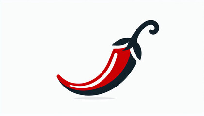 Simple red hot chili pepper logo icon