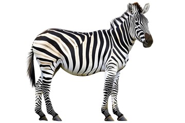 Elegant depiction of a zebra against a white background