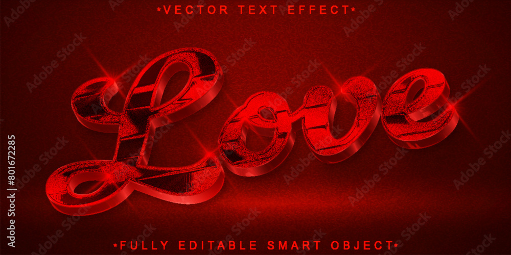 Aufkleber red shimmer shiny love vector fully editable smart object text effect