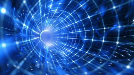 Obraz premium Transcendental Mind: Abstract, Radiant, Blue, and Clean