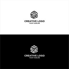 creative letter SF logo design vector