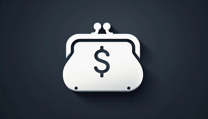 Obraz premium Simple dollar sign coin purse icon logo