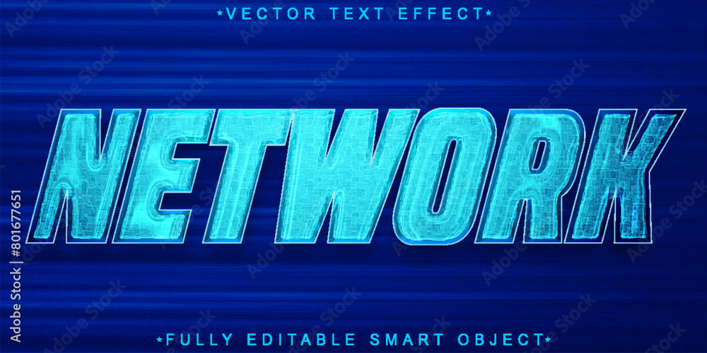 Aufkleber shiny tech network vector fully editable smart object text effect