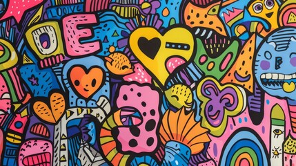 Love and Doodle Themed Wallpaper Collection