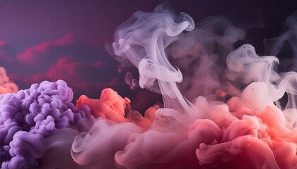 ai generative of pastel thick smoke and dark background - Powered by Adobe