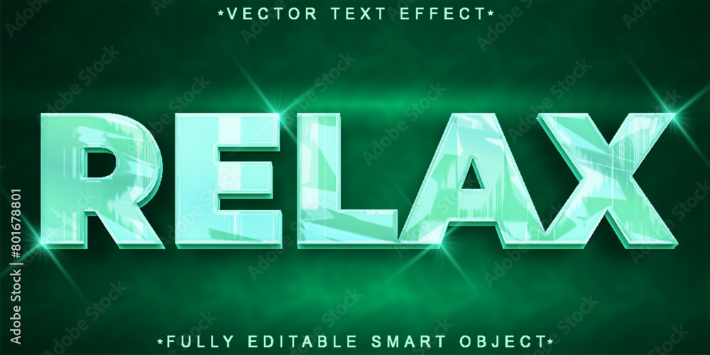 Poster turquoise relax vector fully editable smart object text effect