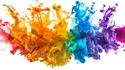 Explosion of colored oil paint