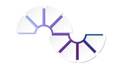 Blue tone circle infographic with 8 steps, process or options.