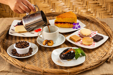 Boyaca origin coffee - Set of traditional sweets and desserts from Colombia