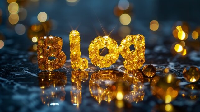 Yellow Sapphire Crystal Blog concept creative art poster.