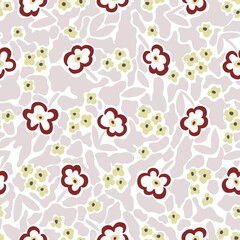 Vector cute ditsy floral illustration seamless repeat pattern digital artwork