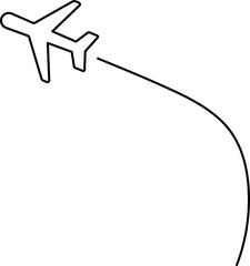 Airplane line path icon, airline, flight