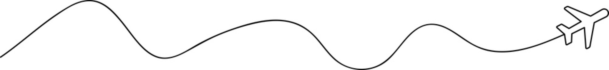 Airplane line path icon, airline, flight