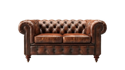 Brown leather chesterfield sofa
