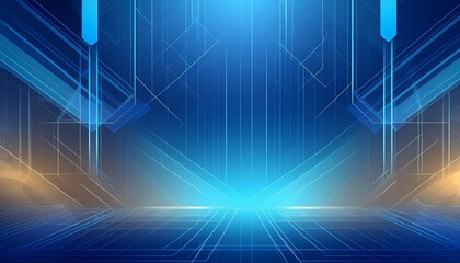 Naklejka premium Futuristic blue modern tech background